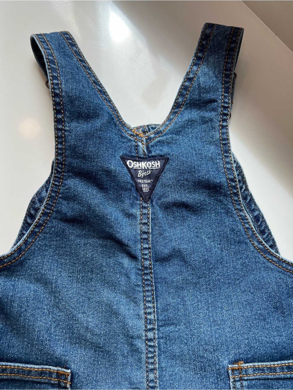 OshKosh B'gosh Classic Dark Blue Denim Overalls- 24 months NEW - Picture 6 of 7